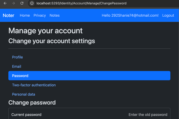 ASP.NET Core Identity Pages and Fake Users - Extending Noter with Code and Data Generation